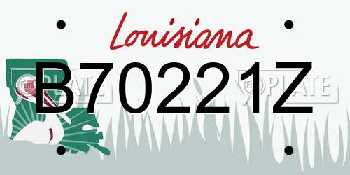 B70221Z Louisiana License Plate
