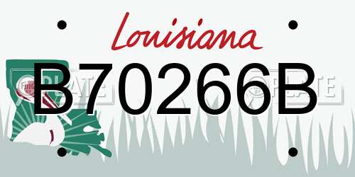 B70266B Louisiana License Plate