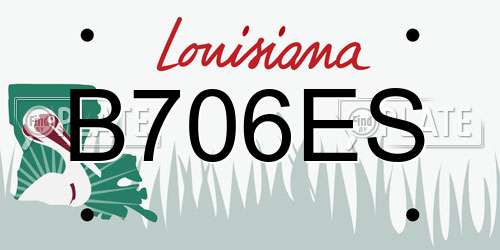 B706ES Louisiana License Plate