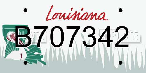 B707342 Louisiana License Plate