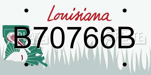 B70766B Louisiana License Plate
