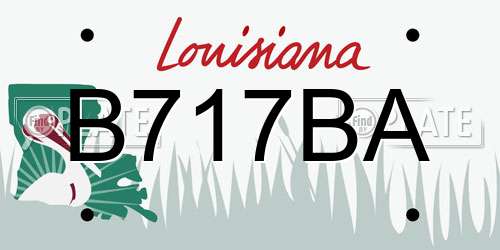 B717BA Louisiana License Plate