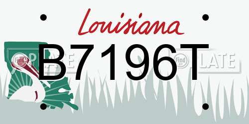 B7196T Louisiana License Plate