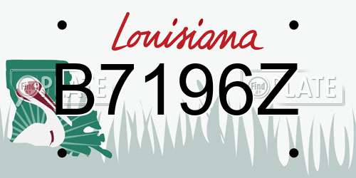 B7196Z Louisiana License Plate