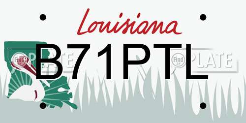 B71PTL Louisiana License Plate