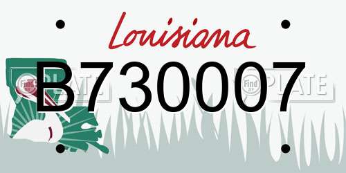 B730007 Louisiana License Plate
