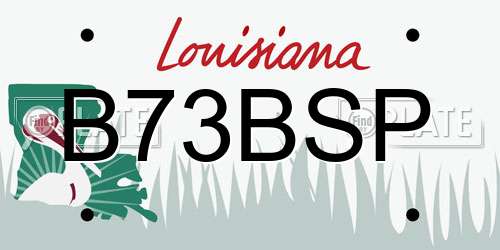 B73BSP Louisiana License Plate