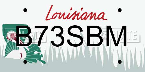 B73SBM Louisiana License Plate