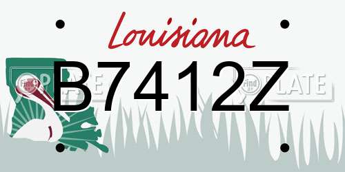 B7412Z Louisiana License Plate