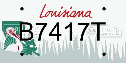 B7417T Louisiana License Plate