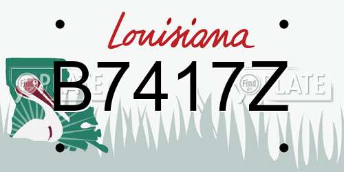 B7417Z Louisiana License Plate