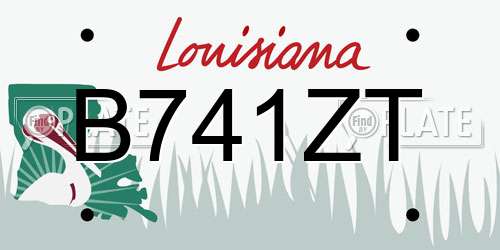B741ZT Louisiana License Plate