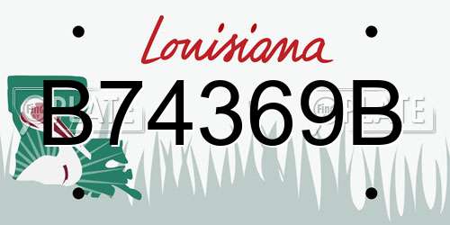 B74369B Louisiana License Plate
