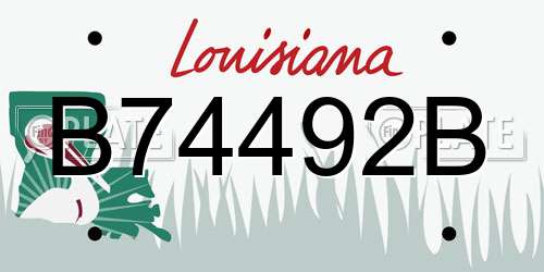 B74492B Louisiana License Plate