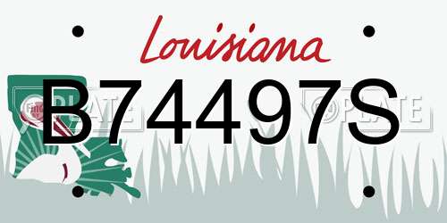 B74497S Louisiana License Plate