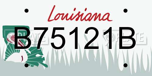 B75121B Louisiana License Plate
