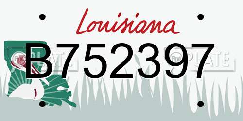 B752397 Louisiana License Plate