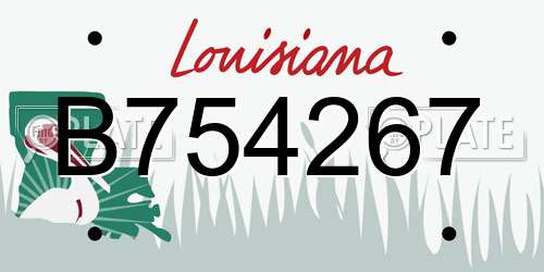 B754267 Louisiana License Plate