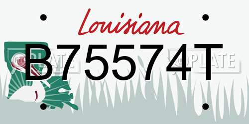 B75574T Louisiana License Plate
