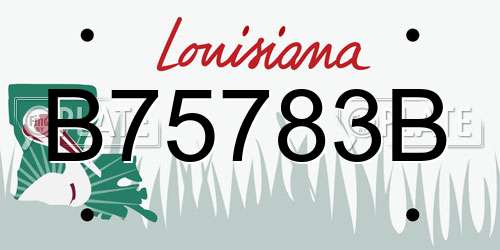 B75783B Louisiana License Plate