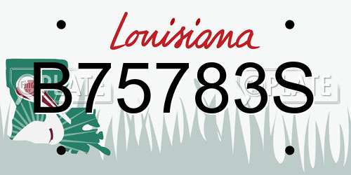 B75783S Louisiana License Plate
