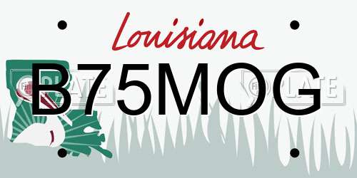 B75MOG Louisiana License Plate