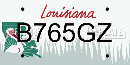B765GZ Louisiana License Plate