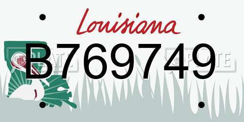 B769749 Louisiana License Plate