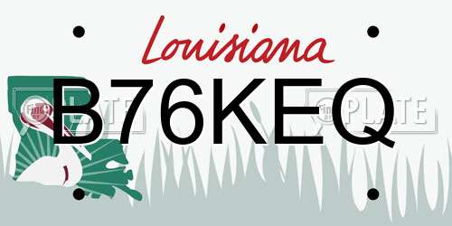 B76KEQ Louisiana License Plate