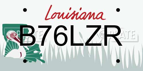 B76LZR Louisiana License Plate