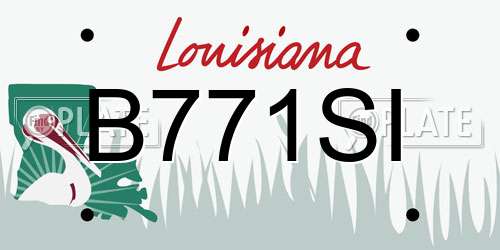 B771SI Louisiana License Plate