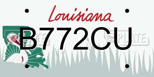 B772CU Louisiana License Plate