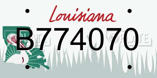 B774070 Louisiana License Plate