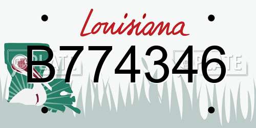 B774346 Louisiana License Plate