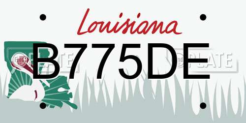 B775DE Louisiana License Plate