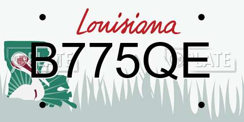 B775QE Louisiana License Plate