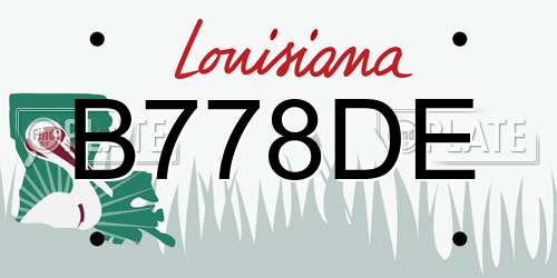 B778DE Louisiana License Plate