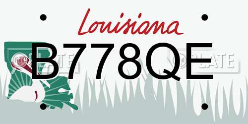 B778QE Louisiana License Plate