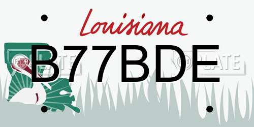 B77BDE Louisiana License Plate