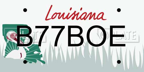 B77BOE Louisiana License Plate