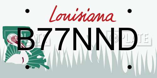B77NND Louisiana License Plate