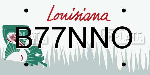 B77NNO Louisiana License Plate