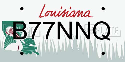 B77NNQ Louisiana License Plate