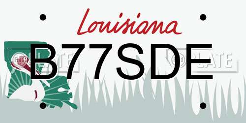 B77SDE Louisiana License Plate