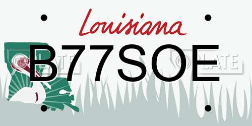 B77SOE Louisiana License Plate