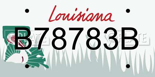 B78783B Louisiana License Plate