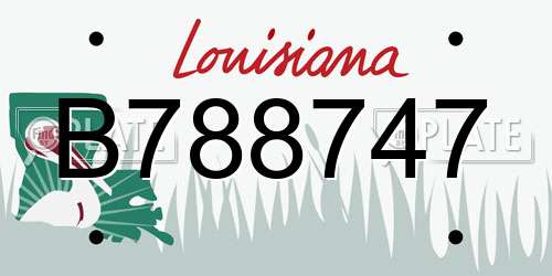 B788747 Louisiana License Plate