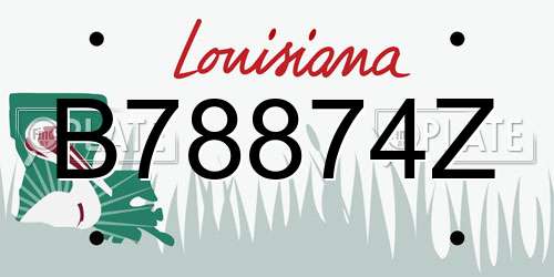 B78874Z Louisiana License Plate