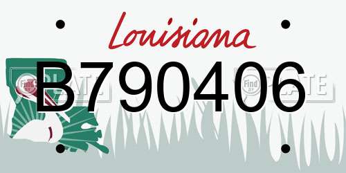 B790406 Louisiana License Plate