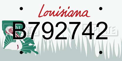 B792742 Louisiana License Plate
